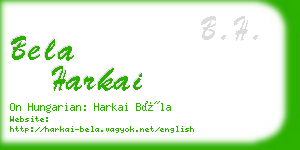 bela harkai business card